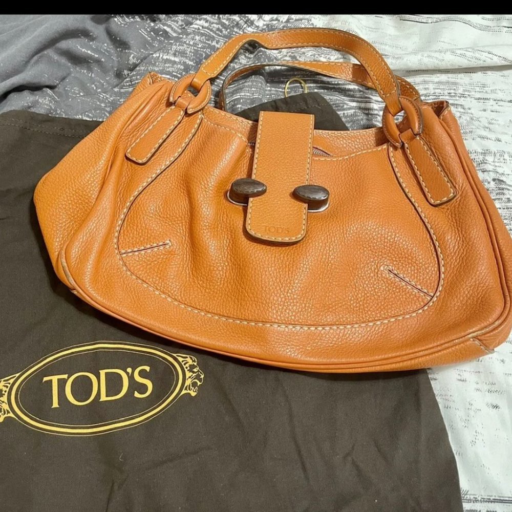 Tod's Authentic Leather Orange Handbag